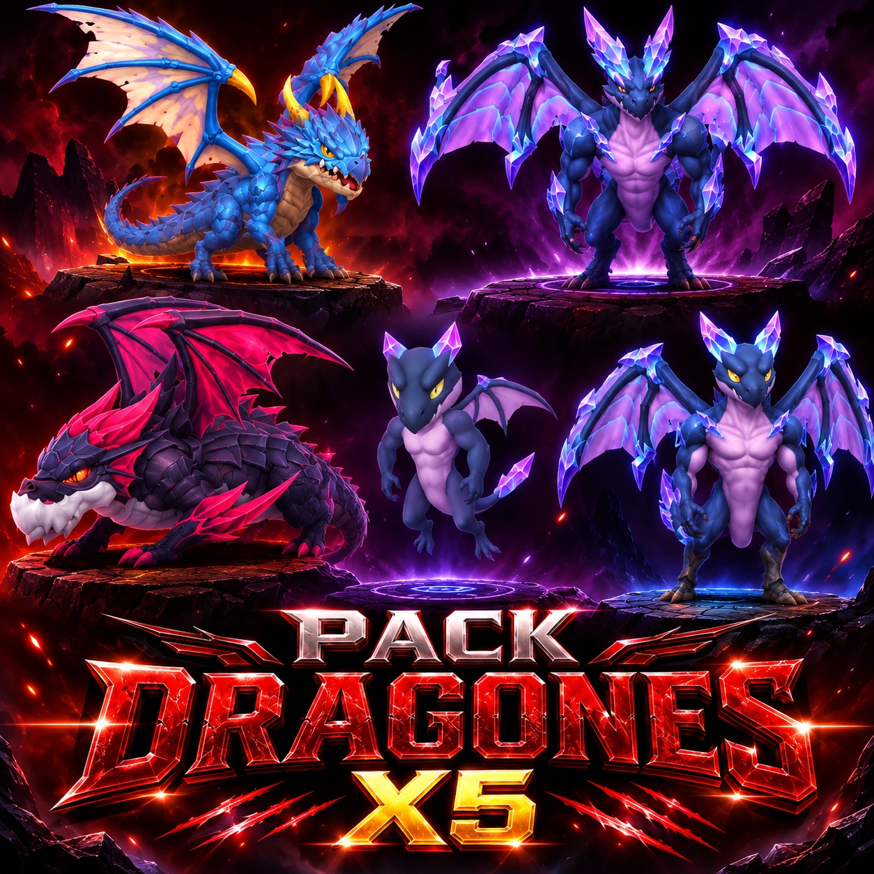 PACK DRAGONES X5 [PET] + EFFECTS